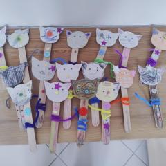 Kotki wykonane przez dzieci ze Smerfów