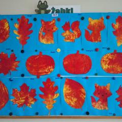  praca plastyczna łącząca kolor żółty i czerwony.