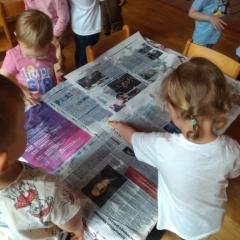 Odsączamy naszą masę papierową z wody
